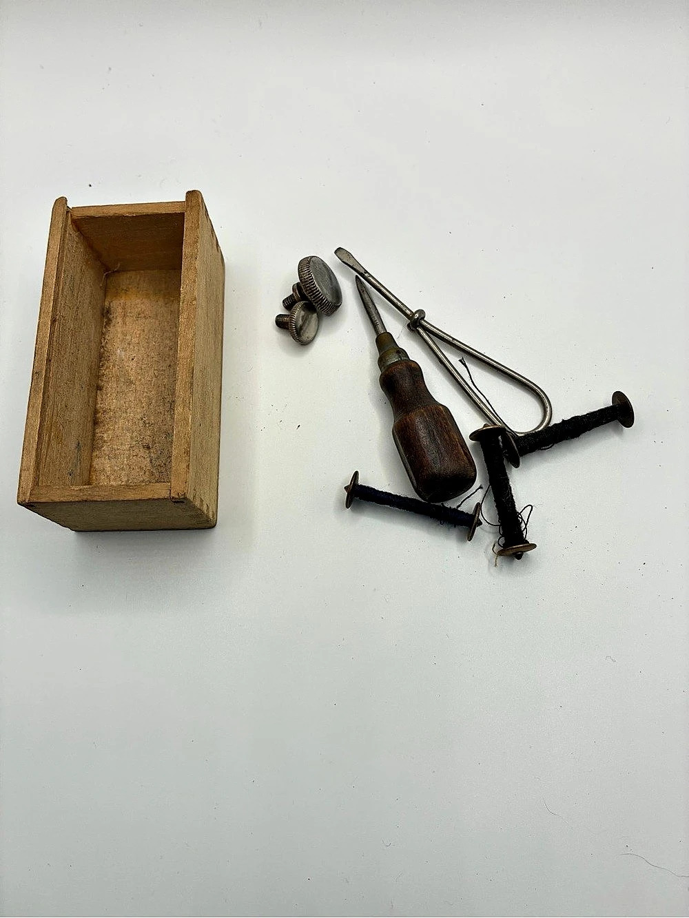 Vintage Wooden Tool Set Brown